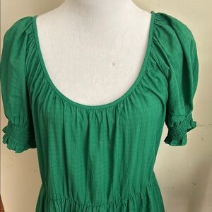 Green Puff Sleeve Dress